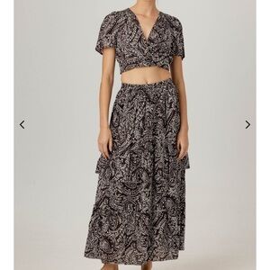 Sundays Black and White Patterned Skirt